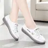 Zapatos Planos Blancos de Piel Genuina, Nuevo Estilo Primavera y Otoño, Suela Suave, Versátiles, Sin Cordones, Caña Baja, Zapatos Casuales para Estudiantes, Transfronterizos