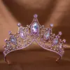 Acessórios de Cabelo para Casamento Ornamentos de Liga Cruzamento Europeu e Americano Retrô Coroa Barroca Coroa Grande de Strass Olho de Cavalo Faixa de Cabeça
