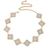 Cadena de Cintura de Metal con Trébol Transfronteriza Moda Simple Delgada Cadena para Cintura con Vestido Vestido Traje Cadena Decorativa