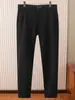 Pantalones Casuales para Hombre para Otoño e Invierno, Gruesos de Color Sólido, Amigables con la Piel, Suaves, de Cintura Media, Pierna Recta Largos 3Y347