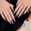 Zancui popular no exterior arte de unhas estilo ins doce legal garota quente metal pintado à mão polido linha de espelho armadura de mão usada