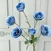 6 rosas artificiales exquisitas para decoración de bodas, paisajismo de arcos exteriores, arreglos florales y arreglos florales de suelo