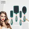 Peine de aire electrostático color verde oscuro a lo largo de las costillas del cabello peine de rodillo de plástico peine masajeador del cuero cabelludo set de peines esmerilados para cabello rizado