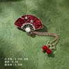 Broche Peônia Esmaltado Estilo Chinês Retro Feminino de Alta Qualidade para Hanfu Cheongsam Acessórios Exquisitos Alfinete Elegante