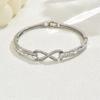 Pulsera de estilo nuevo para mujer con diamantes redondos, simple, de alto carbono, con diamantes, oro blanco, estilo Mori, estilo novia, ligera, de lujo, con 8 palabras.