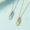 Collar con Letras Entrelazadas, Diseño de Nicho de Lujo Ligero, Nueva Cadena para Clavícula Estilo 2021, Regalo de Cumpleaños para Novia