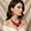 Zi Yu Europeu e Americano Exagerado Retro Conjunto de Joias de Noiva Colar Brincos Temperamento Versátil Vestido de Casamento Vestido de Festa Strass