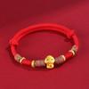 Pulsera Año de la Serpiente Benmingnian Fu Moneda Serpiente Cuerda de Mano Tejida a Mano Fortuna Suerte Cuerda Roja Cuerda Tejida Pulsera Auspiciosa para Mujeres