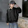 Comercio Exterior Infantil Ropa Infantil 2026 Primavera y Otoño Chaqueta de Cuero Retro Estilo Japonés Atractivo Estilo Motociclista Chaqueta de Cuero PU para Niños Moderna