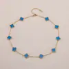 Acero de Titanio Cadena para Clavícula de 10 Pétalos Collar de Trébol de Cuatro Hojas de 10 Pétalos Horno 18K Colorfast Lujo Ligero Nicho Exclusivo Transfronterizo Suministro