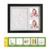 Bebé Cien Días de Edad Huella de Mano y Pie Hueco Marco de Fotos DIY Huella de Pata de Mascota Conmemorativa Almohadilla de Tinta para Mano y Pie de Bebé como recuerdo