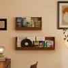 Prateleira de armazenamento de parede para cafeterias, organizador de revistas, expositor de jornais para bibliotecas, expositor de discos de vinil de parede
