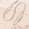 Colar pingente cordão corda trançada de jade marca Buda de jade cordão fivela de paz feita à mão contas cilíndricas corda vermelha atacado