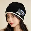Gorro de punto holgado retro patchwork de invierno, cálido y elegante, con diseño en capas, perfecto para el invierno