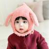 Ins Corea del Sur Estilo Extranjero Sombrero con Protección para los Oídos para Bebé Otoño e Invierno Felpa Cálido Bebé de Pocos Meses Sombrero de Color Contrastante con Doble Bola Invierno