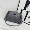 Bolso de Hombro Tejido en Cadena Estilo Nuevo Transfronterizo, Bolso de Hombro de Piel de Vaca, Bolso de Mano para Debajo del Brazo, Bolso de Pinza, Bolso de Mujer, Bolso de Moda, Lujo Ligero