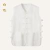 Colete de algodão e linho estilo chinês de verão, terno tang, colete fino masculino, colete sem mangas para homens idosos, roupas de estilo chinês, jaqueta mandarim masculina