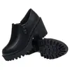 Zapatos Pequeños de Cuero con Cordones y Tacón Grueso Estilo Coreano 2026 Otoño Nuevos Elegantes Cómodos Zapatos para Madres Mocasines Versátiles para el Trabajo para Mujer