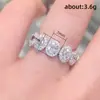 Anillo Huajie Simple de Cinco Círculos con Circonita, Anillo Redondo de Circonita Estilo Coreano para Mujer, Suministro Mayorista de Joyería Pequeña de Yiwu