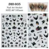 Pegatinas para Uñas Serie de Halloween con Adhesivo Posterior, Araña, Fantasma, Calavera Decoraciones de Pegatinas para Uñas Arte, Estilo Dh