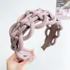 Diadema Trenzada Ancha Estilo Coreano, Diadema Súper Ancha, Diadema de Corona Alta, Pinza para el Cabello para Lavarse la Cara, Diadema Color Café con Leche para Mujer