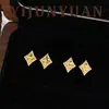 Pendientes de Rombos de Circonita Micro-Pavimentados Hielo Triturado, Moda, Simples y Exquisitos, Pendientes Pequeños y Versátiles de Lujo Ligero de Nicho de Gama Alta