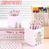 Estilo Ins Temática Musical Cachorro Cuadrado Portabolígrafos Blanco Portabolígrafos de Escritorio Alto Valor Brocha de Maquillaje Portabolígrafos de Gran Capacidad Adorno