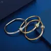 Pulsera de Acero Inoxidable Transfronteriza para Mujer, Diseño de Cintura Delgada con Diamantes, Pulsera de Acero de Titanio de Lujo Ligero, Versátil y que No se Desvanece, Venta al por Mayor
