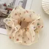 Scrunchie de Organza Colorido com Bolinhas Estilo Coreano para Meninas, Estilo Despojado com Toque de Luxo, Acessório para Rabo de Cavalo Baixo