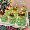 Decoración Pastel Navideño 2025 Moño Campana Enchufe Árbol de Navidad Estrella de Cinco Puntas Vela Decoración Nochebuena