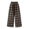 Conjunto de Punto para Niña con Cuello Polo 2026 Nuevo Estilo Otoño Profundo Niños Medianos y Grandes Rayas Solapa Punto Superior Pantalones de Cuadros Pantalones Largos