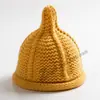 Chapéus Europeus, Americanos, Japoneses e Coreanos Transfronteiriços, Gorros de Tricô Masculinos, Chapéus de Lã, Chapéus com Barra Rebatida, Chapéus de Chupeta, Costas Femininas Pai-Filho, Chapéus Infantis de Agulha