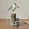 Adornos Creativos de Tocón de Madera Estilo Mediterráneo con Pájaros Marinos, Decoraciones para Mesa de Sala de Estar con Temática Marina