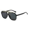 Nuevas gafas de sol estilo aviador retro de doble haz, estilo japonés, sencillas e informales, con espejo plano para hombre, antiluz azul y antiluz ultravioleta.