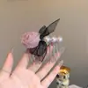 Peine de Flores de Rosa Tridimensionales Dulce y Elegante con Perlas para Mujer, Nuevo Estilo Peine de Pelo Alto Esponjoso para Mujer