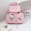 Mochila Hello Kitty doce poá grande capacidade bolsa escolar genuína Sanrio mochila de lona bolsa feminina mais vendida