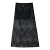 AliExpress Internacional Nova Moda Casual Elegante Feminina Primavera 2026 Saia de Cintura Alta Bordada com Lantejoulas em Duas Cores