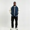 Jaqueta de Baseball Masculina 2026 Primavera e Outono Color Block Clássica Solta Casual Gola Redonda Gola Alta Barra de Botões
