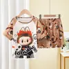Pijamas Infantiles del Sudeste Asiático, Conjuntos de Verano para Niñas de Manga Corta, Delgados, Lindos, Pueden Usarlos Niños Bebés Medianos y Grandes, Ropa de Casa para Usar Afuera