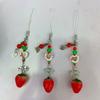 Estilo Ins Lindo Nicho Fresa Amor Estrella de Cinco Puntas Colgante Pequeño de Perlas Cadena para Auriculares Cadena para Teléfono Móvil cadena de cámara ccd hecho a mano