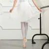 Vestido de Ballet em Chiffon com Cadarço, Saia de Comprimento Médio, Saia de Prática para Professor de Dança, Saia de Gaze que Marca a Cintura, Saia de Dança, Feminino e Elegante
