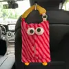 Acessórios e Decorações para Carros: Caixa de Lenços de Papel de Carro Monstro Fofo de Olhos Grandes, Porta-Lenços Criativo para Pendurar no Carro