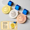 Etiquetas de Medalha Criativas de Metal para Crianças e Alunos, Etiquetas de Medalha de Ouro para Funcionários de Competição de Maratona