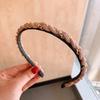 Diadema Delgada de Cuero Estilo Chanel Pequeña Estilo Coreano Anudada Nuevo Estilo Corazón de Niña Simple Trenza de Cadena Torcida Diadema de Presión para el Cabello