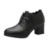 Zapatos de mujer con corte profundo y tacones gruesos, nuevo modelo de otoño 2026, zapatos de cuero suave para mujeres de mediana edad, zapatos de cuero de tacón medio para mujeres de mediana edad y mayores