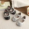 Nuevos Zapatos Mary Jane Franceses para Niñas 2026, Zapatos de Cuero con Encaje Tejido de Princesa, Planos Suaves y Versátiles de Tacón Bajo