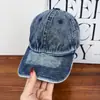 Gorra de Béisbol de Mezclilla Lavada Lisa Estilo Coreano Unisex Moda Versátil Personalidad Sombrero para el Sol