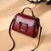 Nuevo Bolso de Piel para Mujer de Comercio Exterior 2026, Bolso Cruzado Estilo Hong Kong, Bolso de Mano Clásico Vintage para Mujer, Bolso de Piel Genuina Primavera y Verano