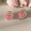 Pasador de Corazón Rosa para Mujer, Pin Lateral para la Frente, Accesorio para el Cabello, Pinza de Garra Linda de Verano para Flequillo, Adorno para el Cabello