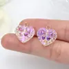 Cuentas de Vidrio de Colores Hielo Transparente en Forma de Corazón Accesorios para Joyería Hecho a Mano DIY Cuentas Sueltas Cuentas de Hilo Pulsera Cadena para Teléfono Materiales
